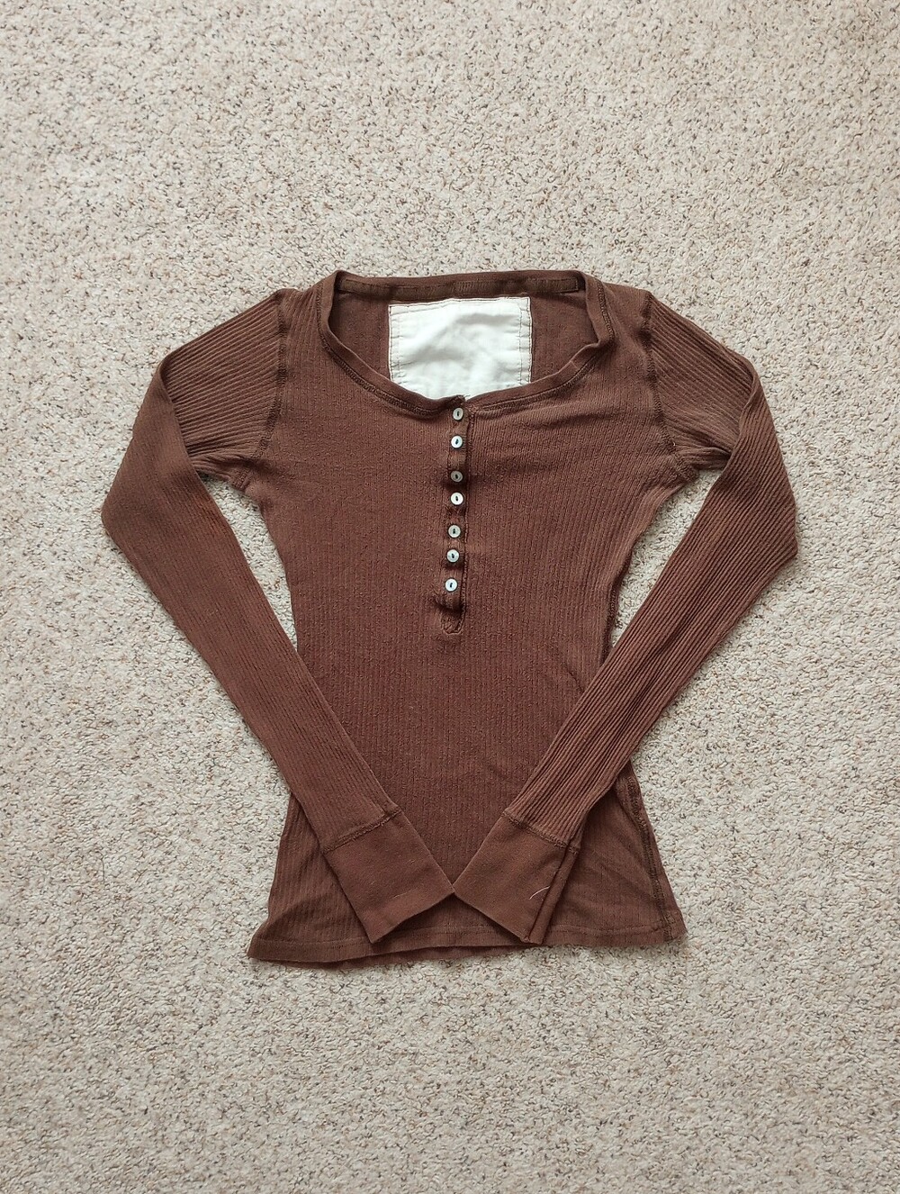 Y2K Brown Long Sleeve Top Size Medium